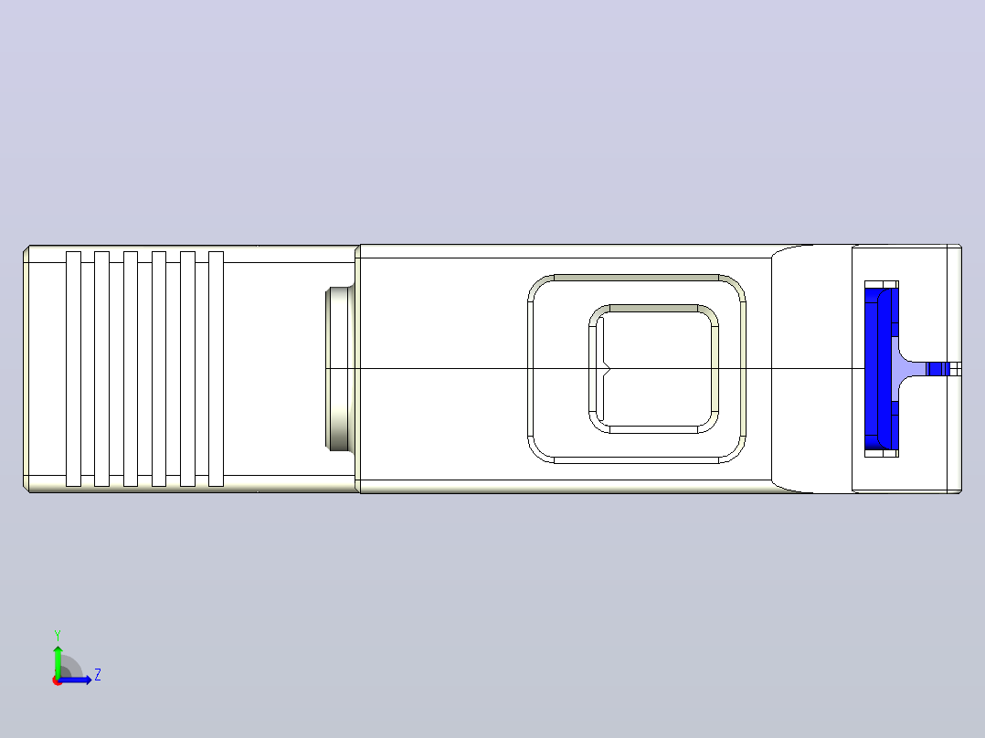 NXU-ⅡG_F 1P电涌保护器三维模型202203左视图