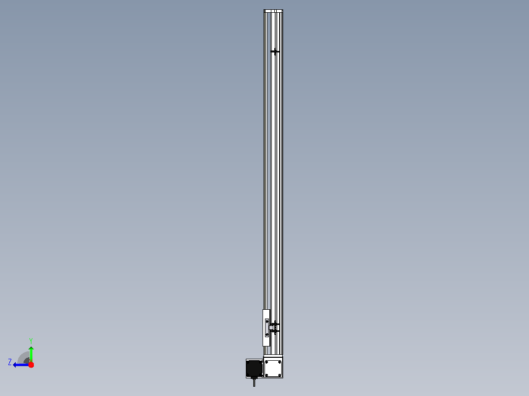 SYM14-LU-1050滚珠花健、支撑座、滚珠丝杠、交叉导轨、直线模组右视图