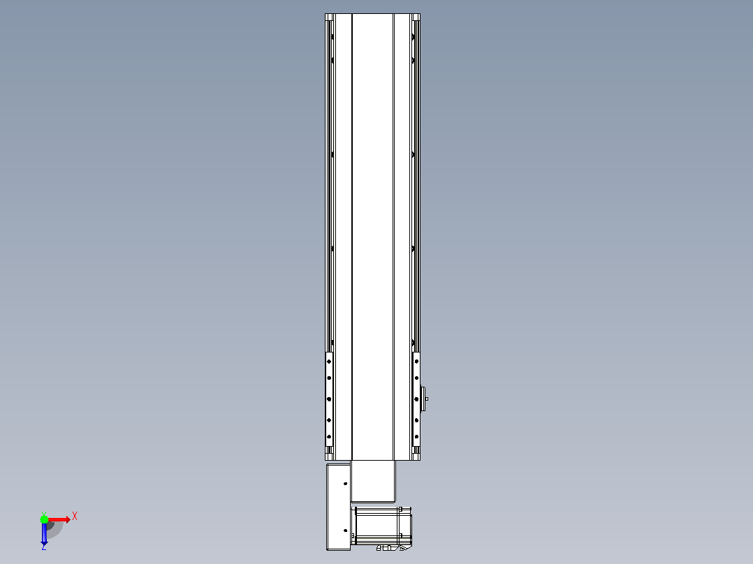 皮带直线轴半封闭可选导轨TPA-HNB-202D-140-L600-ML-C-P75-N3俯视图