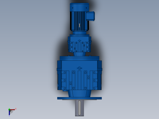 RF137R77法兰轴伸式组合型斜齿轮减速机RF137R77-Y1.5-4P-90L-M1-0°-Φ450俯视缩略图