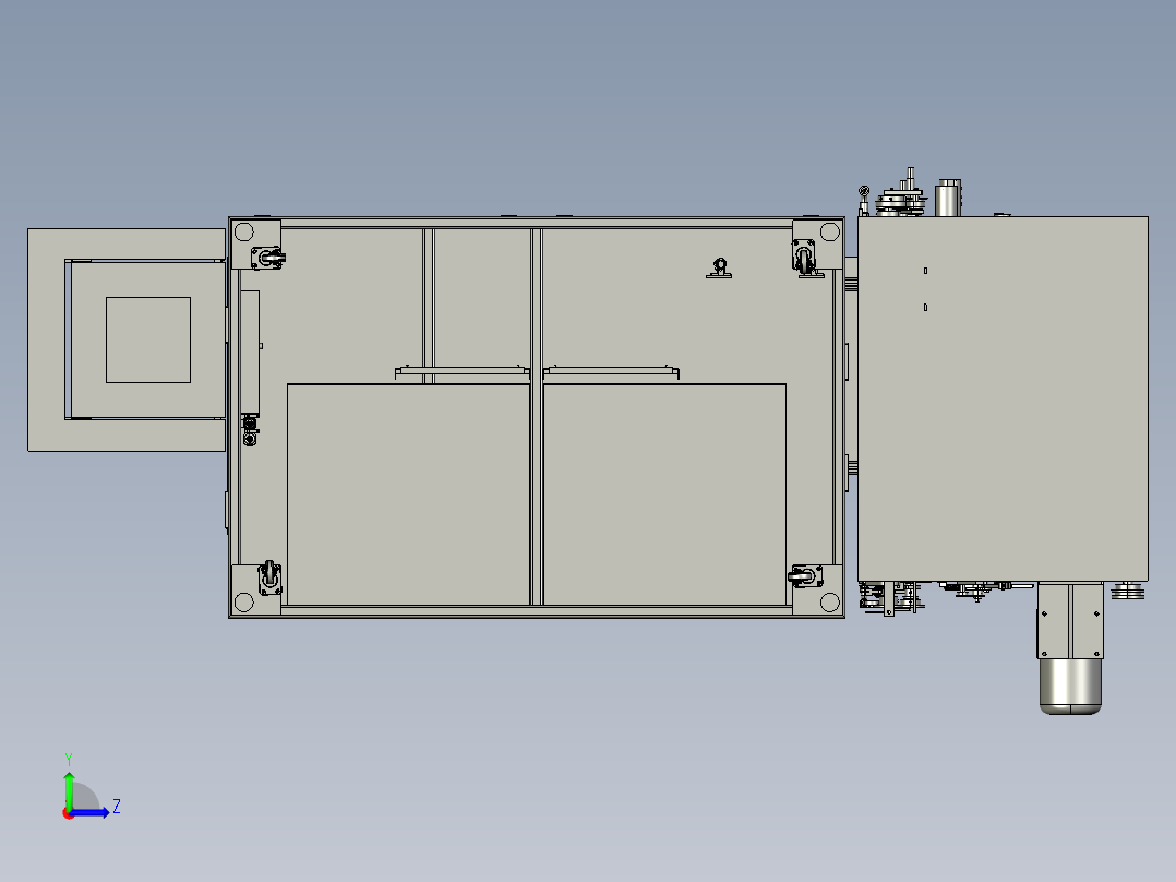 卷布自动折边_缝合_剪线头左视图