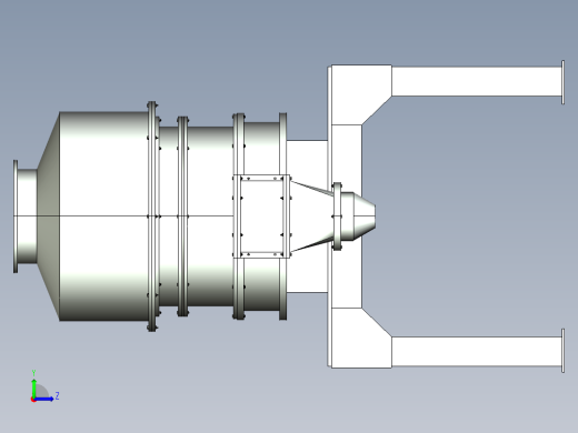 粉体定量稳流供料系统（全套3D和CAD图）左视缩略图