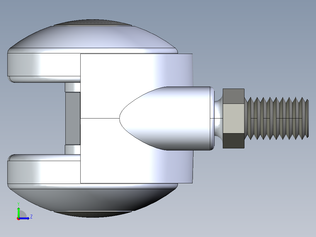 旋转脚轮【彩红网3D模型-caired.com】左视图