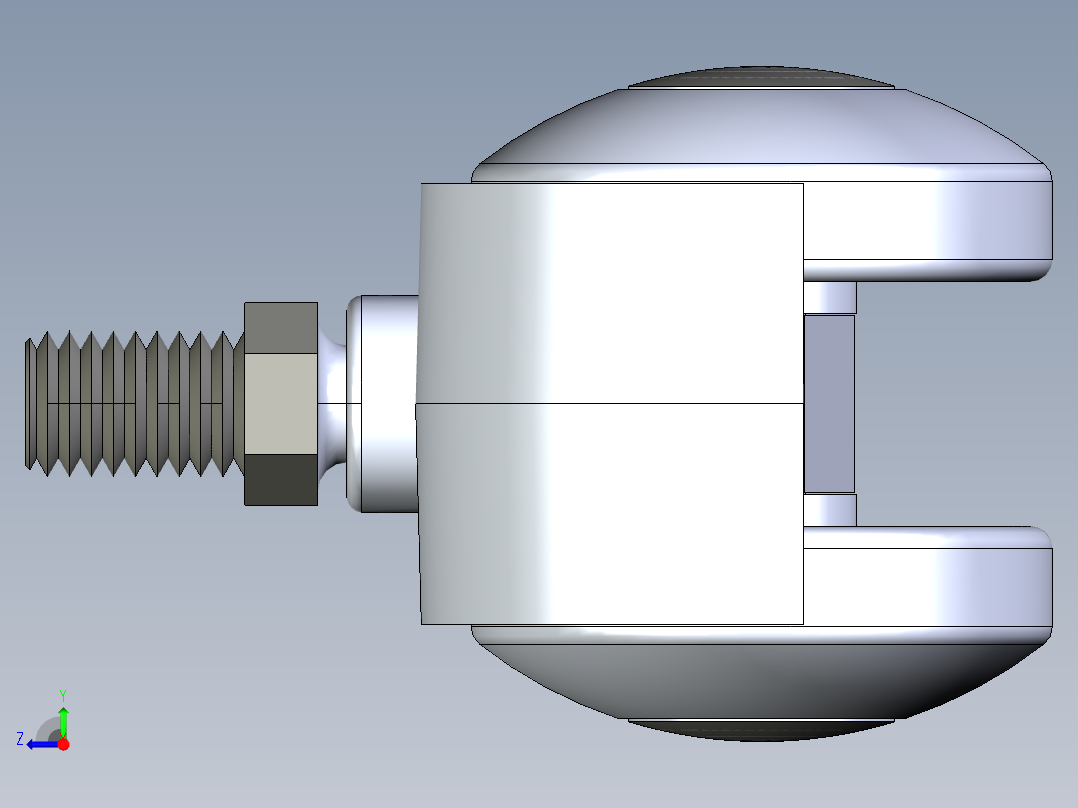 旋转脚轮【彩红网3D模型-caired.com】右视图