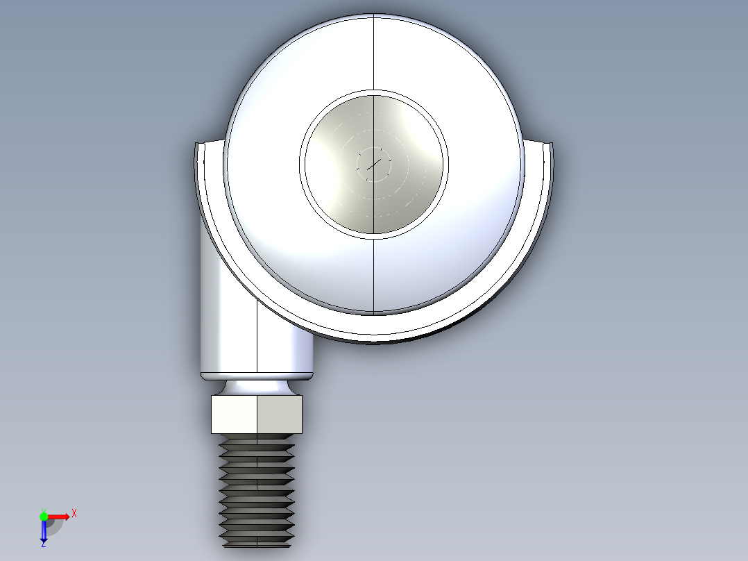 旋转脚轮【彩红网3D模型-caired.com】俯视图