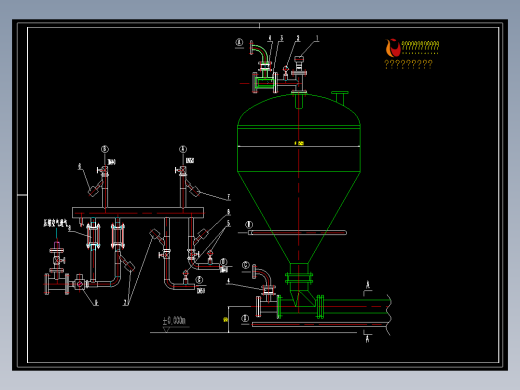 气力输送压送罐（仓泵）配管原理图