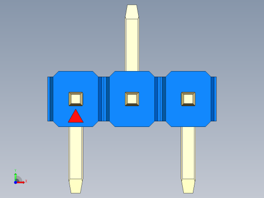 彩色公排针 100mil 2.54mm 系列-DS1022_blue_03p_100mil_Type_SMT_R2_rev1.0前视缩略图
