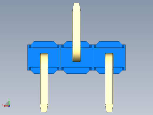 彩色公排针 100mil 2.54mm 系列-DS1022_blue_03p_100mil_Type_SMT_R2_rev1.0后视缩略图