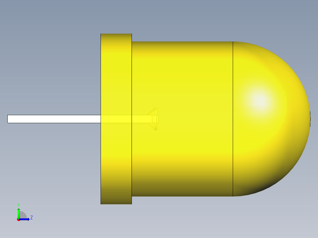 LED_Round_Yellow_D10.0mm左视图