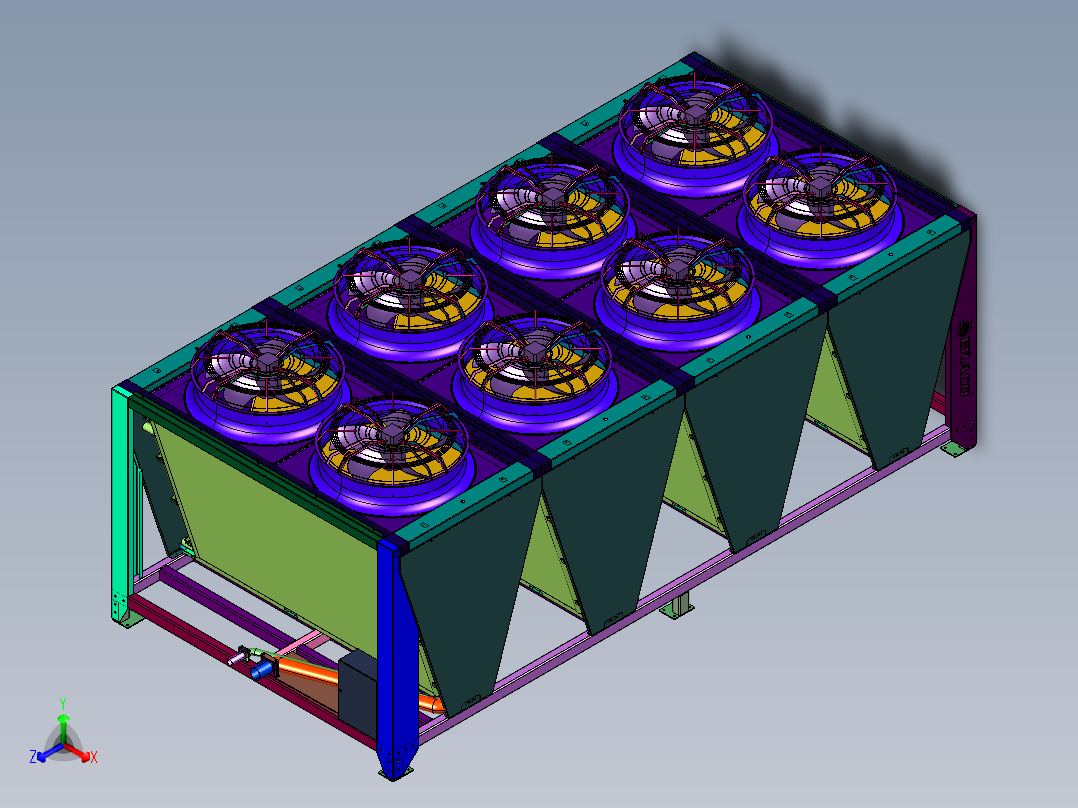冷水机散热风扇室外机