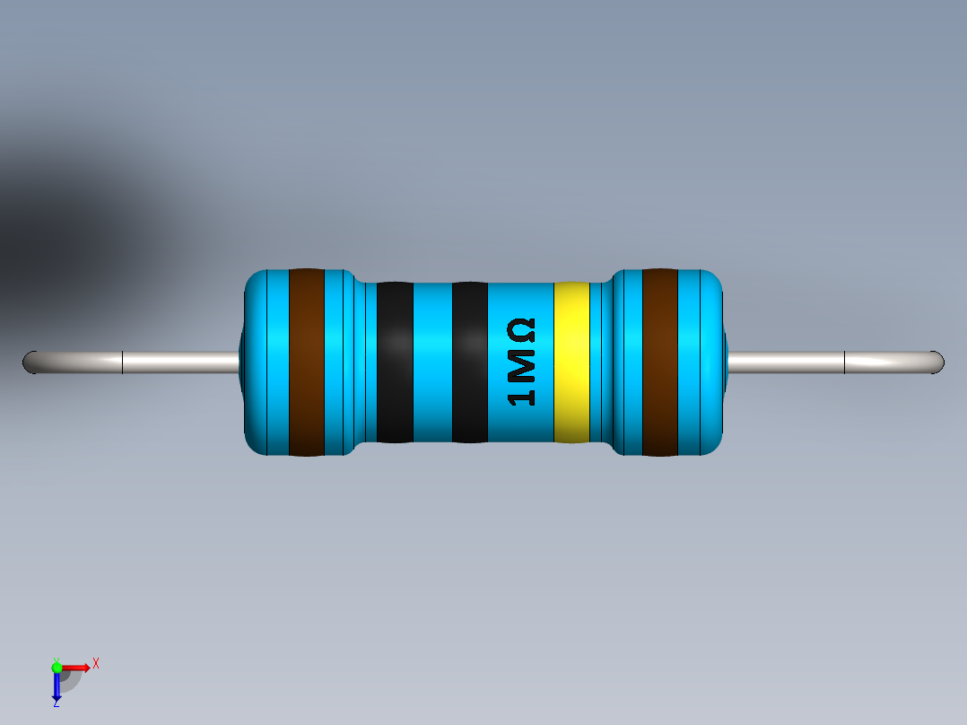 电容器 二极管 电阻器-Resistor 1M Ohm 1 Watt俯视图