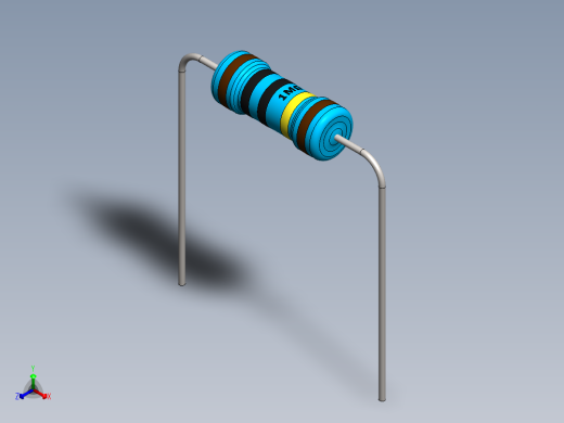 电容器 二极管 电阻器-Resistor 1M Ohm 1 Watt正等轴测缩略图