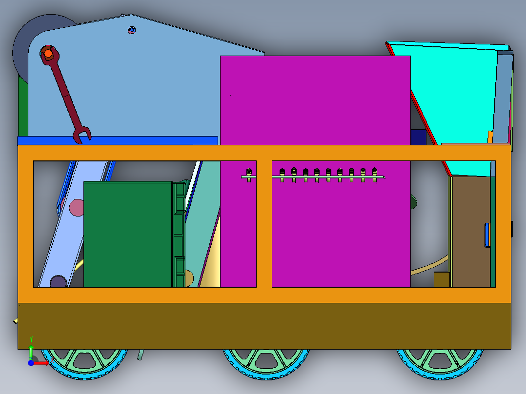 拾取与装卸的智能化小车前视图