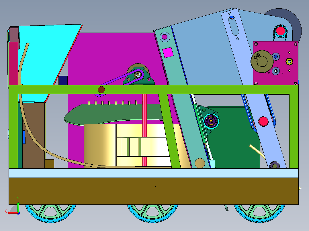 拾取与装卸的智能化小车后视图