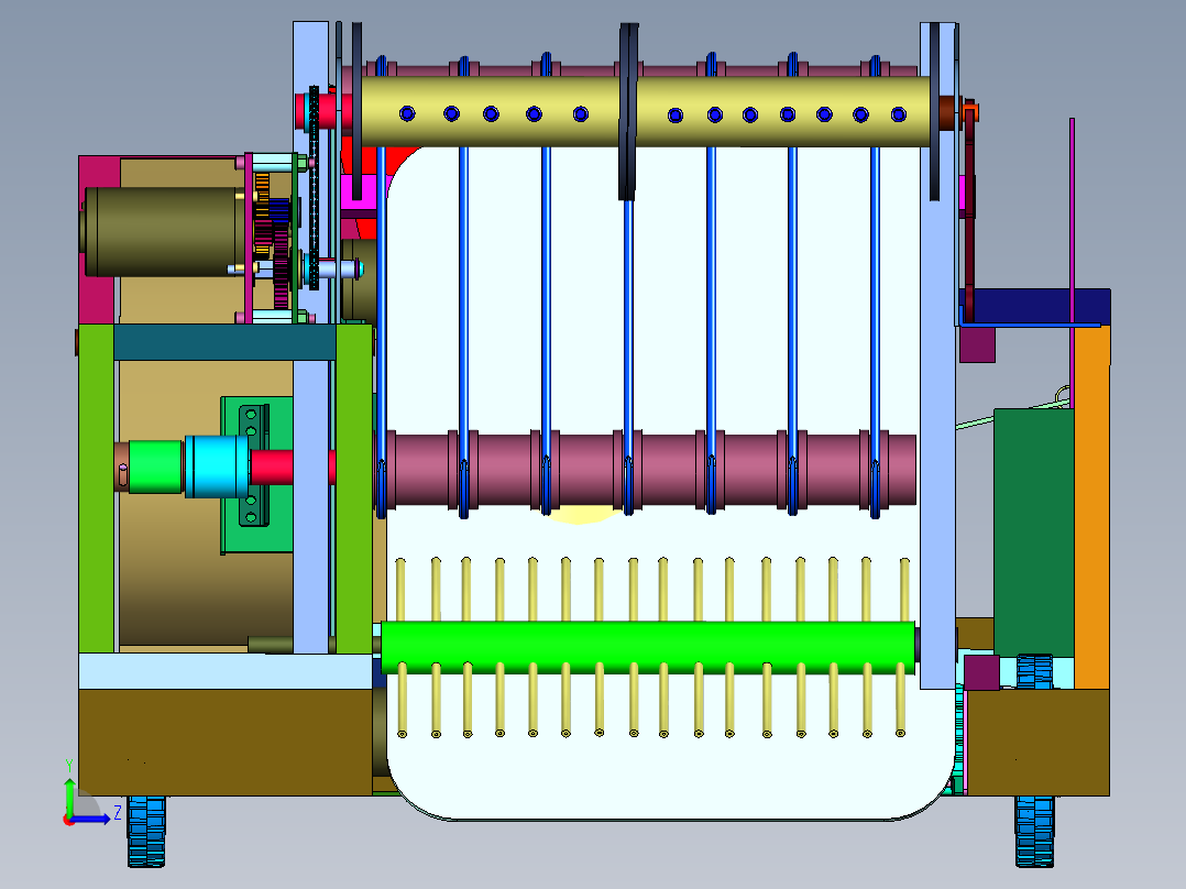 拾取与装卸的智能化小车左视图