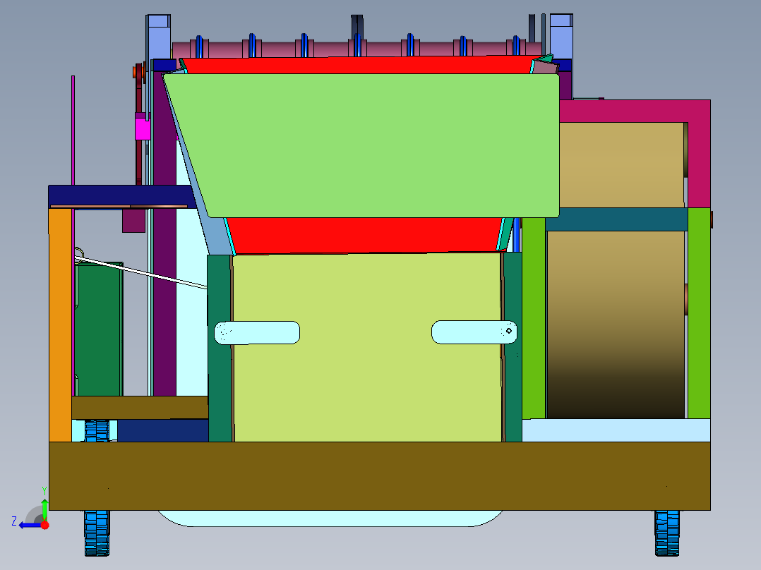 拾取与装卸的智能化小车右视图