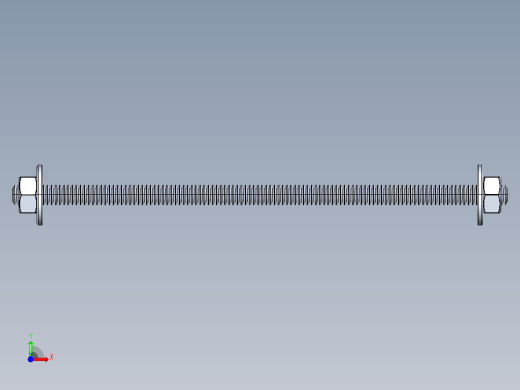 紧固件-IGES 0.2500 All-Thread前视缩略图