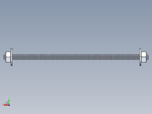 紧固件-IGES 0.2500 All-Thread后视缩略图