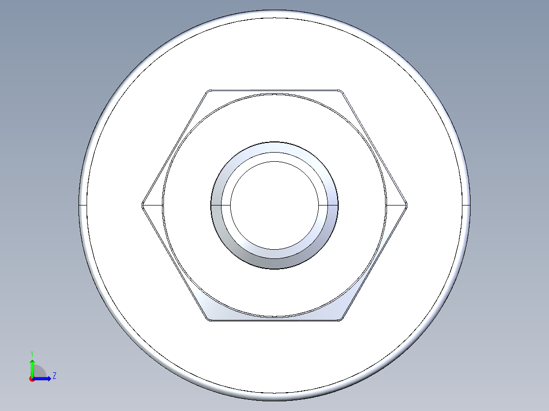 紧固件-IGES 0.2500 All-Thread左视图