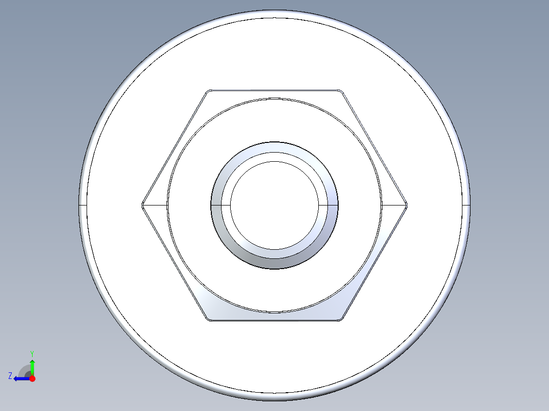 紧固件-IGES 0.2500 All-Thread右视图