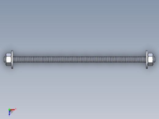 紧固件-IGES 0.2500 All-Thread俯视缩略图