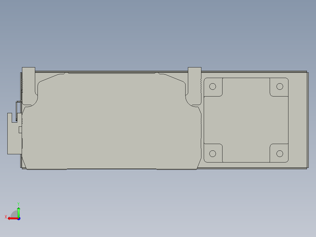 直线模组LHA170-S1400-R设计图纸后视图