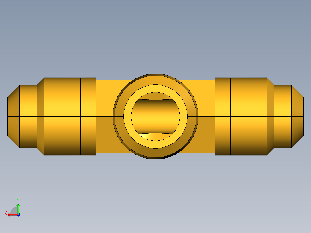 扩口式工业通用硬管接头Male Branch Tee 145F-5-4后视图