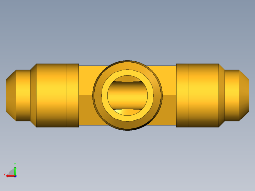 扩口式工业通用硬管接头Male Branch Tee 145F-5-4后视缩略图