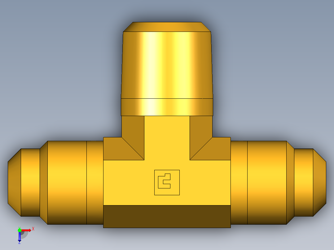 扩口式工业通用硬管接头Male Branch Tee 145F-5-4俯视图