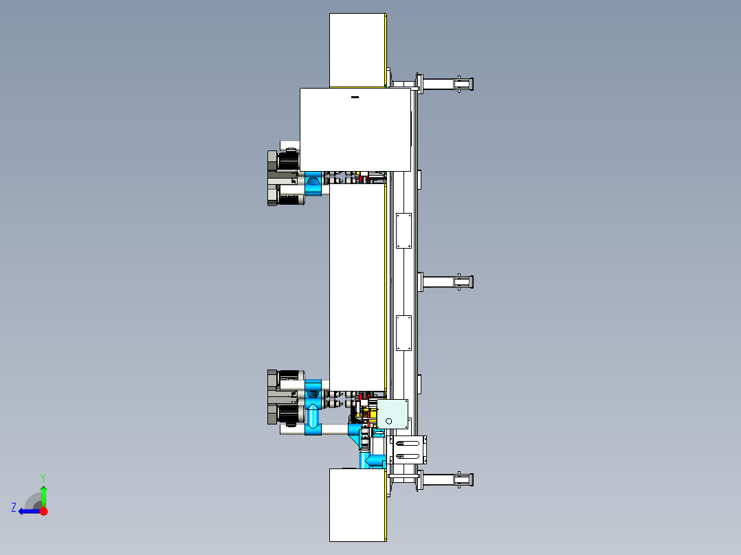 汽车行业-东风货车骨架自动钻孔机右视图