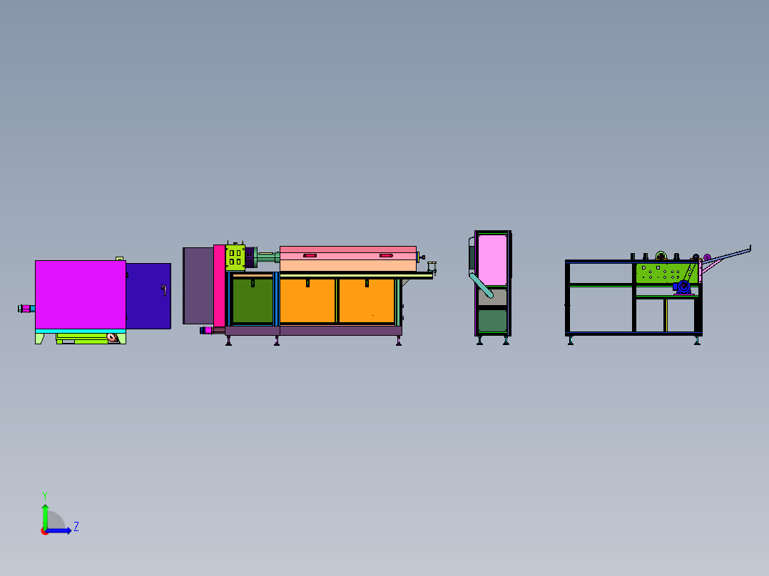 无纺布熔喷挤出收卷机左视图
