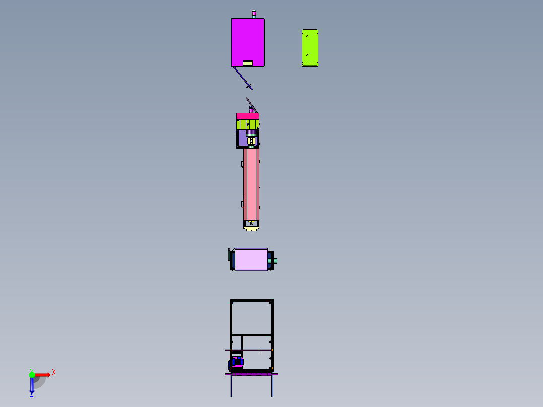 无纺布熔喷挤出收卷机俯视图