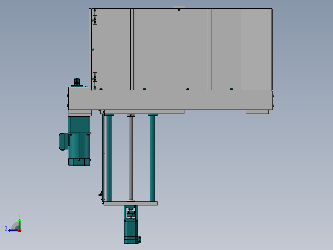 产品上料料仓机构（链条型）右视图