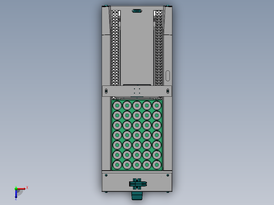 产品上料料仓机构（链条型）俯视图