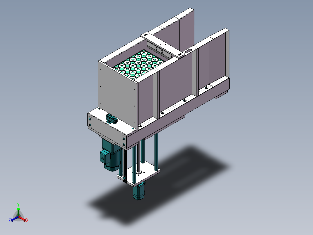 产品上料料仓机构（链条型）正等轴测图