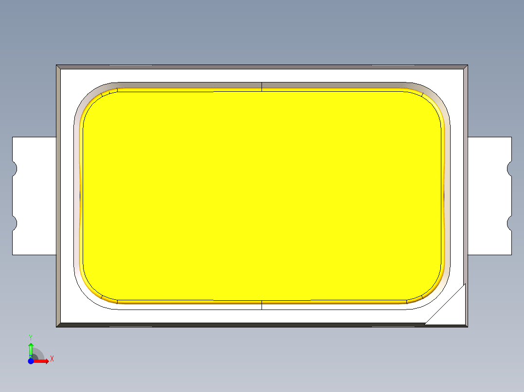 LED SMD 5730，尺寸机身4.70 x 3.00 x 0.80毫米前视图