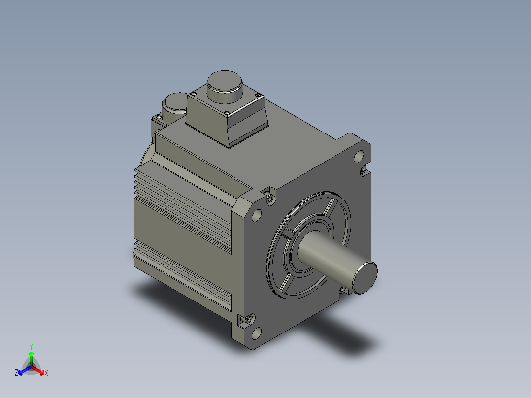 3000W MHME伺服马达正等轴测图