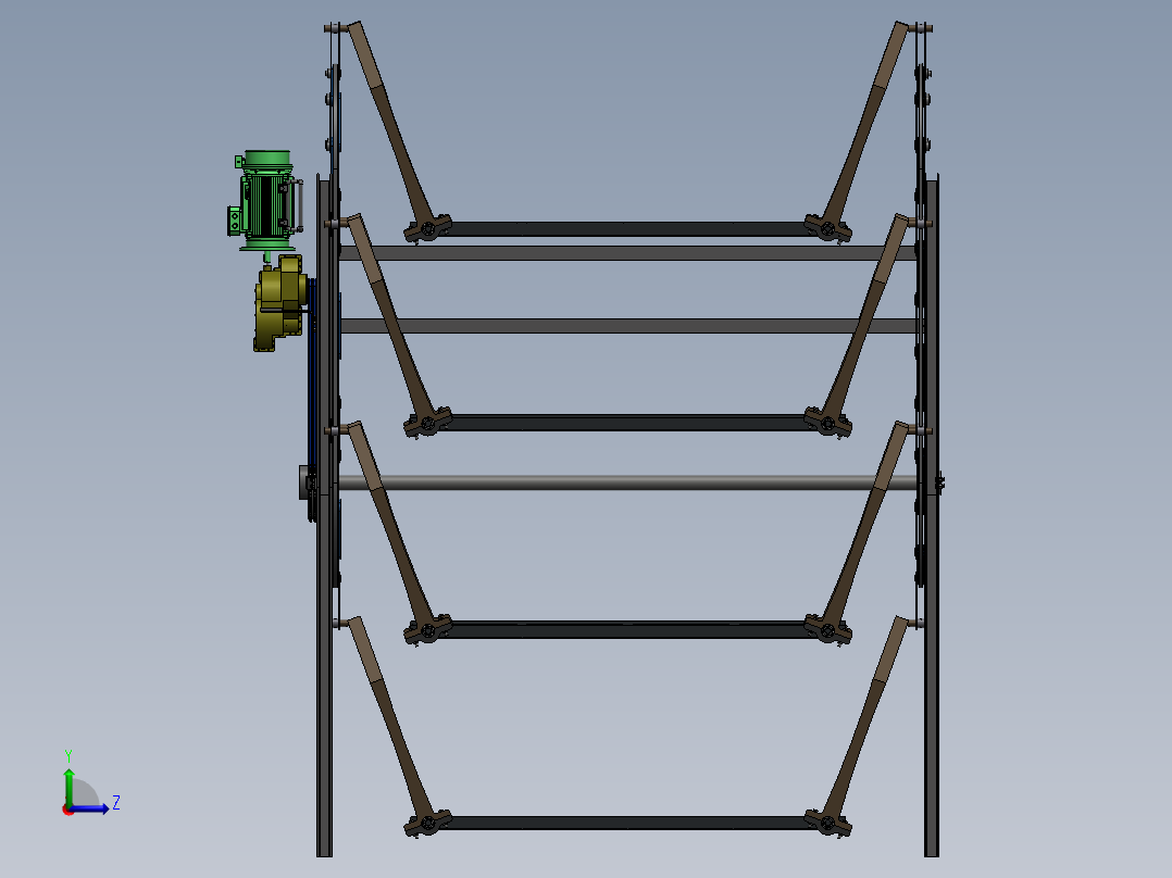 立体旋转车库左视图