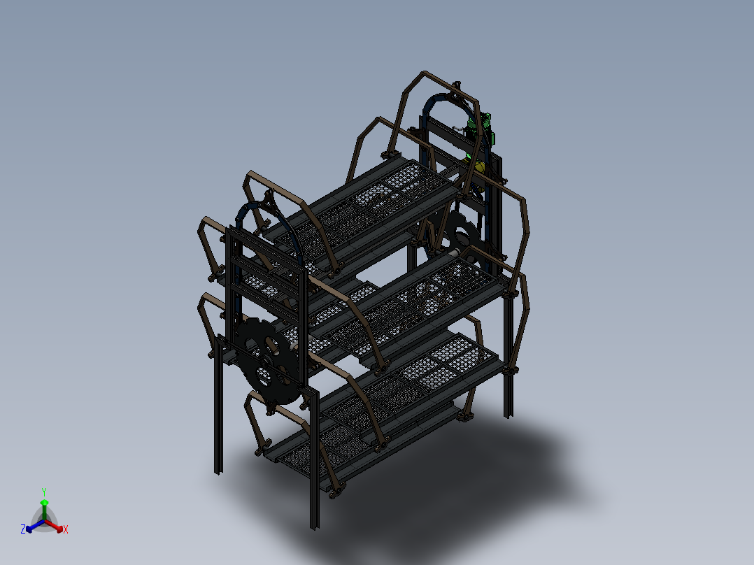 立体旋转车库正等轴测图