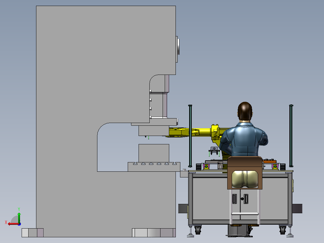 上料冲压设备后视图