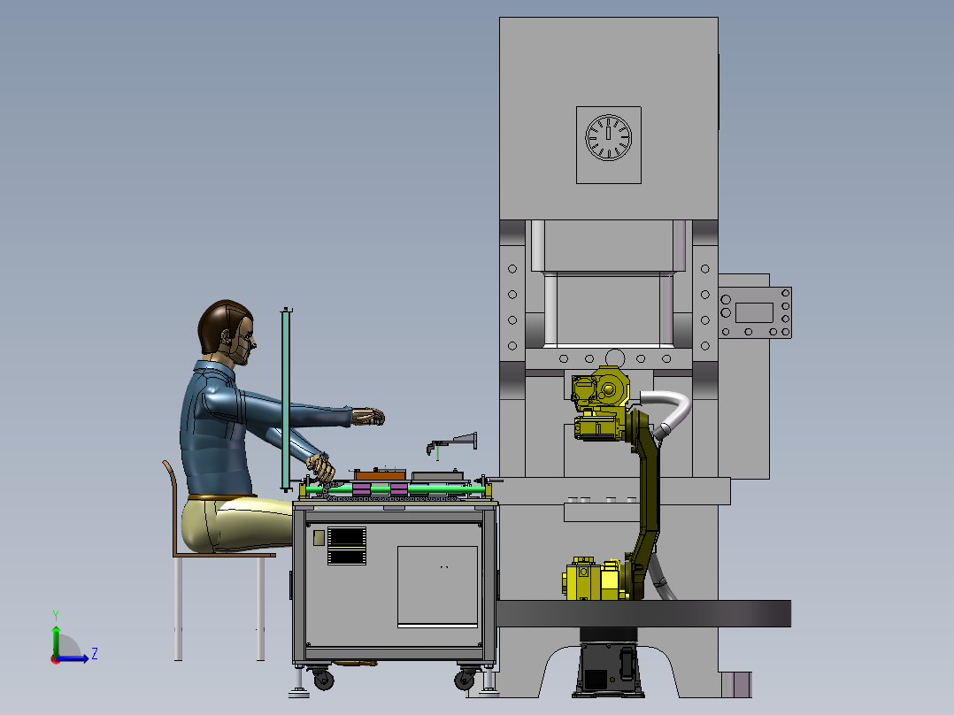 上料冲压设备左视图