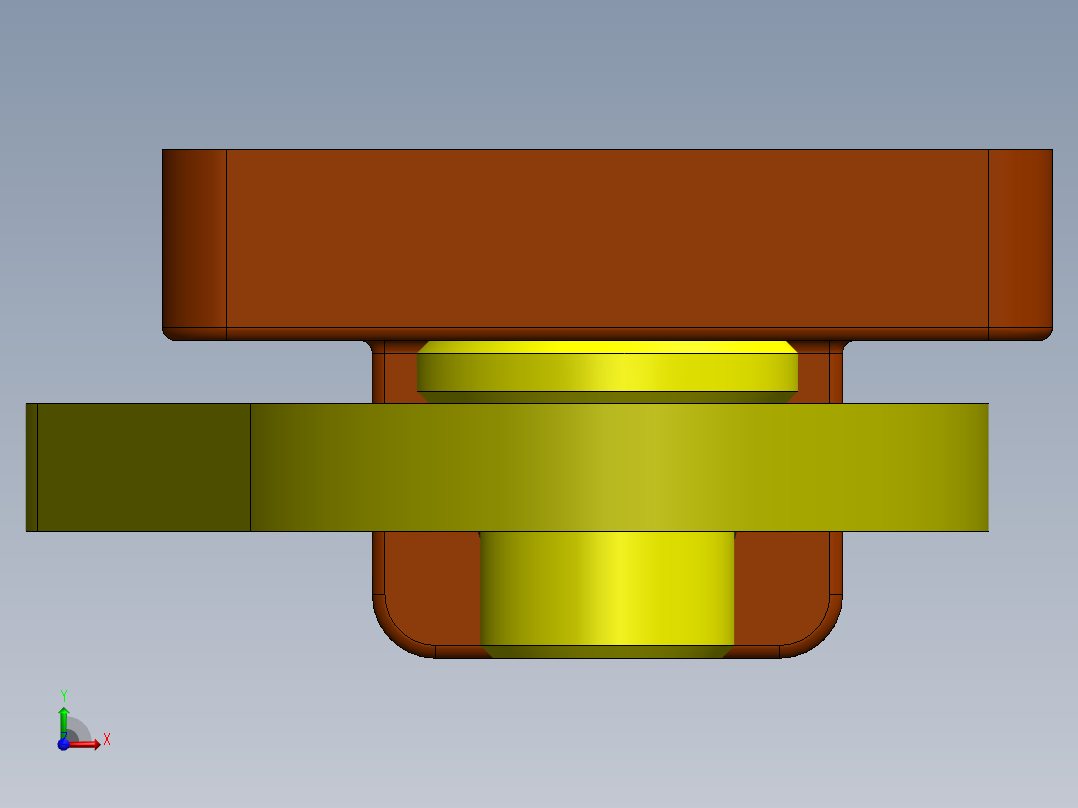 凸轮和弹簧从动机构前视图