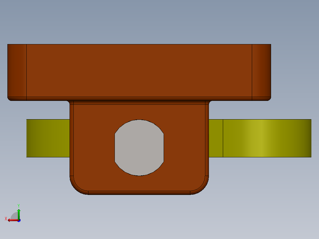 凸轮和弹簧从动机构后视图