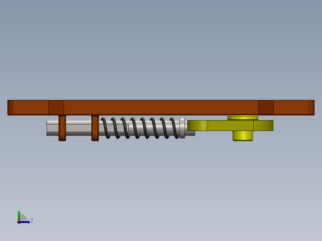 凸轮和弹簧从动机构左视图