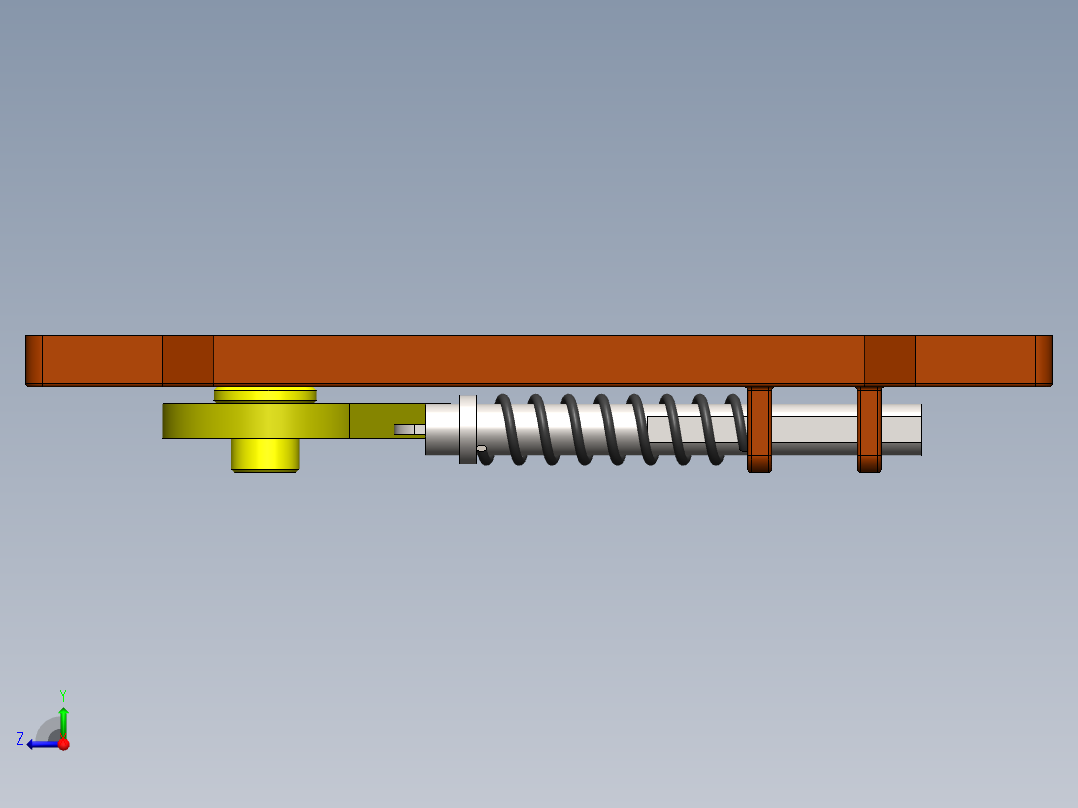 凸轮和弹簧从动机构右视图