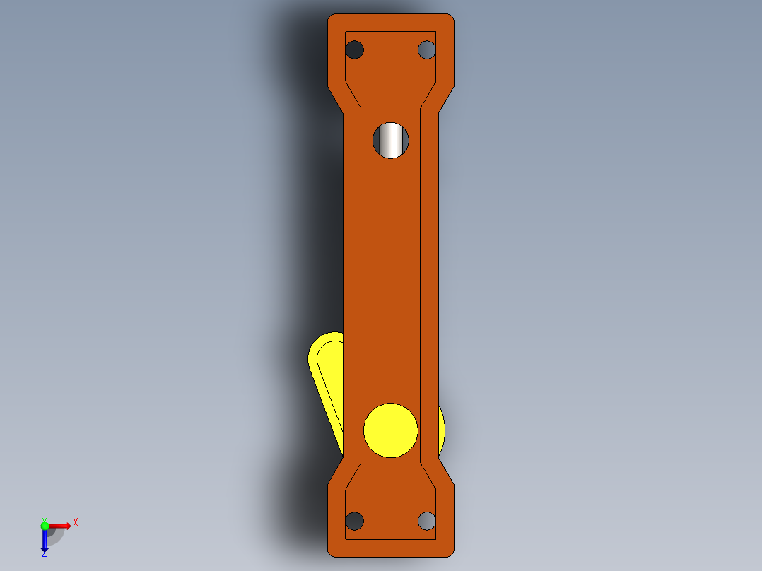 凸轮和弹簧从动机构俯视图