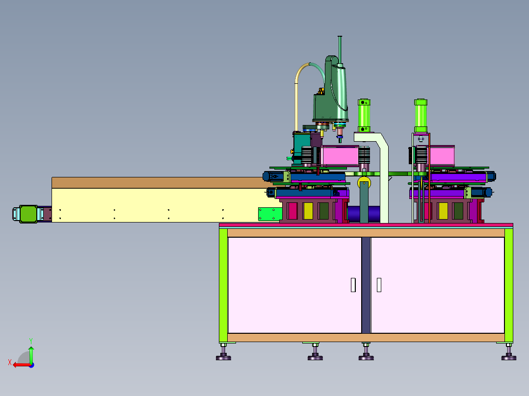 球拍手柄小侧板打磨装置后视图