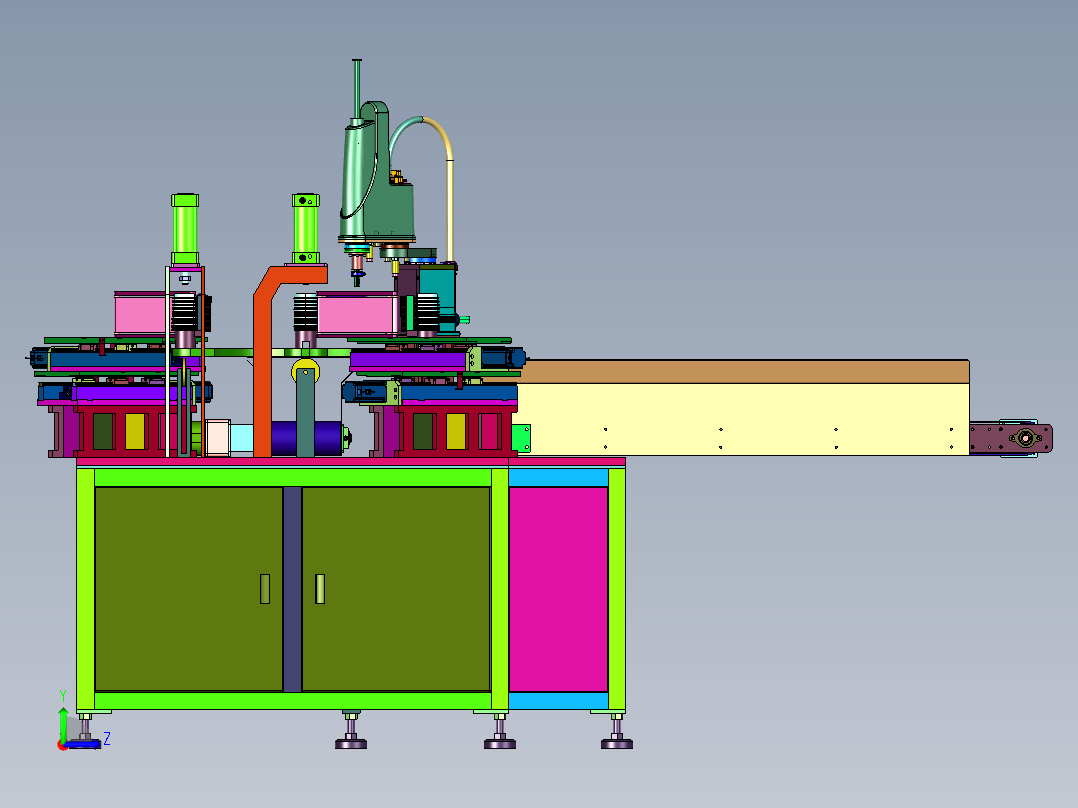 球拍手柄小侧板打磨装置左视图