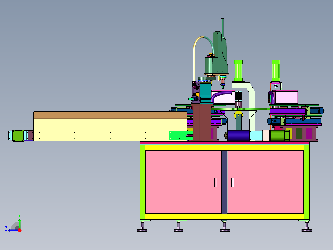球拍手柄小侧板打磨装置右视图