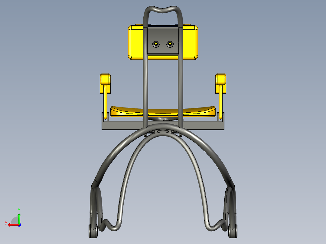 轮椅椅子设计后视图